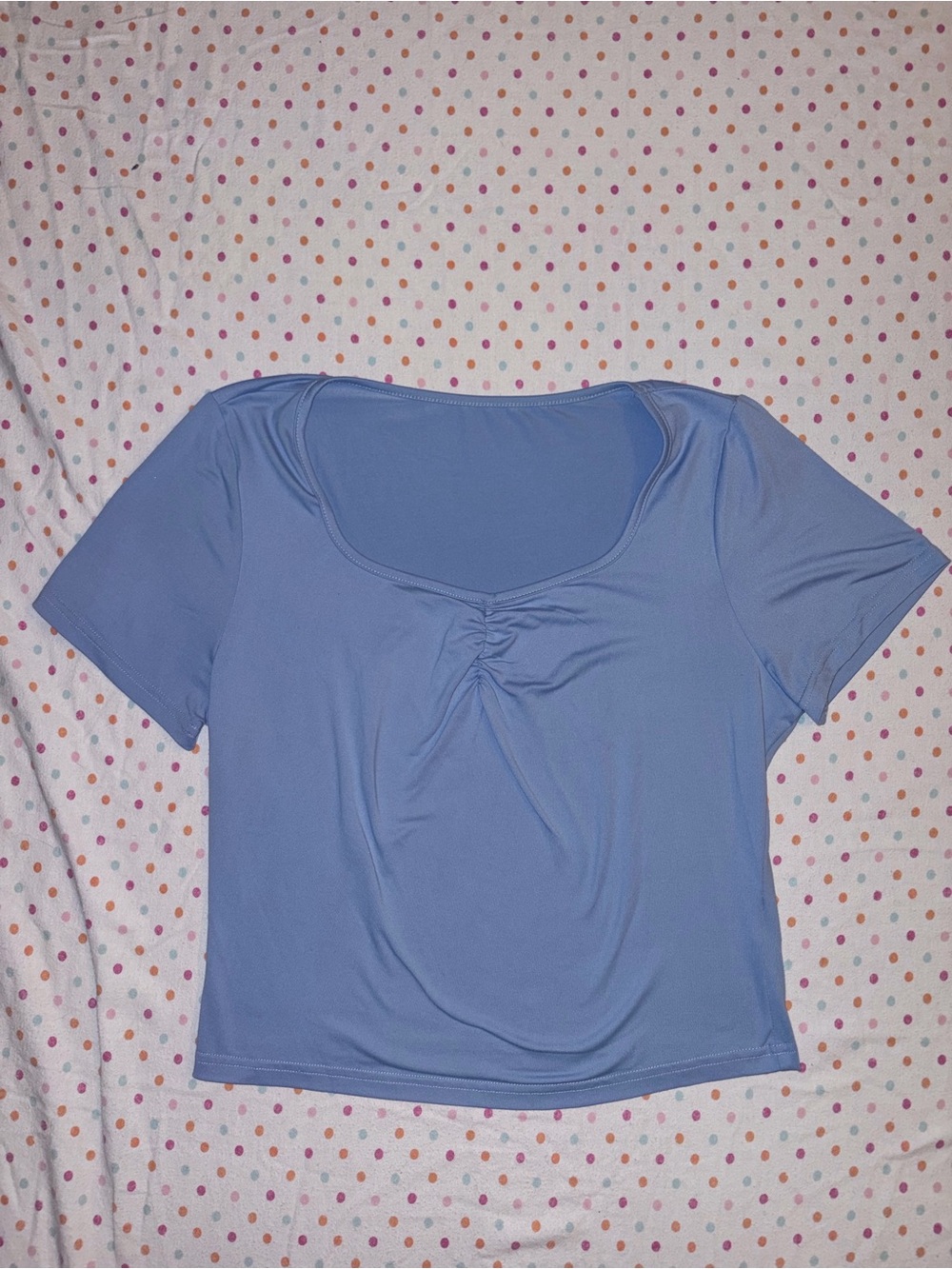 Baillin Dress Women’s Blue Ruched Sweetheart Stretch Top XL NWOT